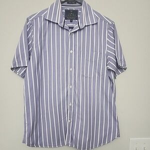 Blue Harbour Marks & Spencer Lavender Shirt Mens Medium Short Sleeve Button Down